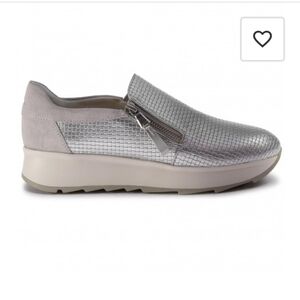 Geox Respira light Grey Leather sneakers